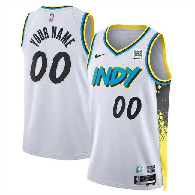Men's Indiana Pacers Active Player Custom White 2024-25 City Edition Stitched Basketball Jersey,We sell and wholesale Men's Indiana Pacers Active Player Custom White 2024-25 City Edition Stitched Basketball Jersey on line form chian!